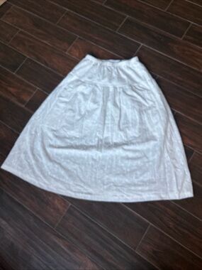 Women’s White Eyelete A-Line Maxi Skirt